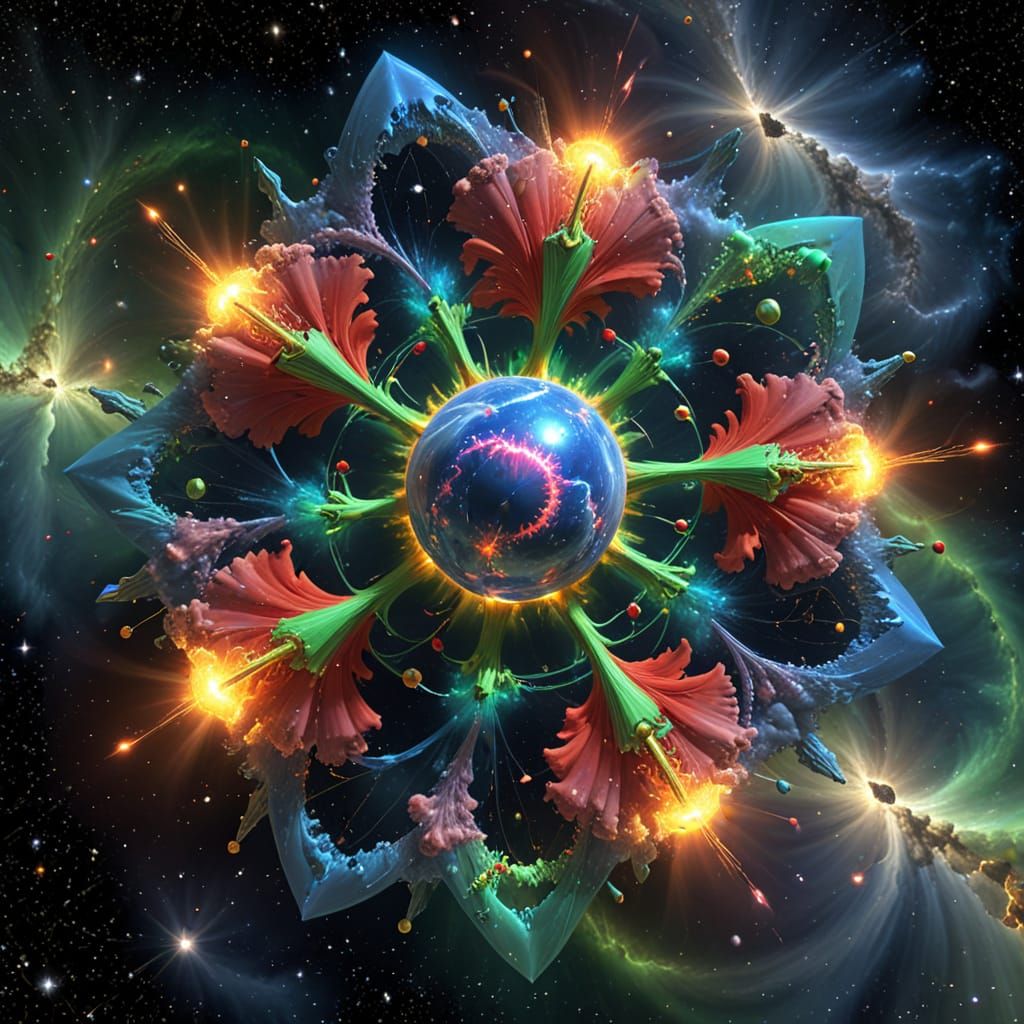 Abstract Quantum Field Visualization in Cosmic Nebula