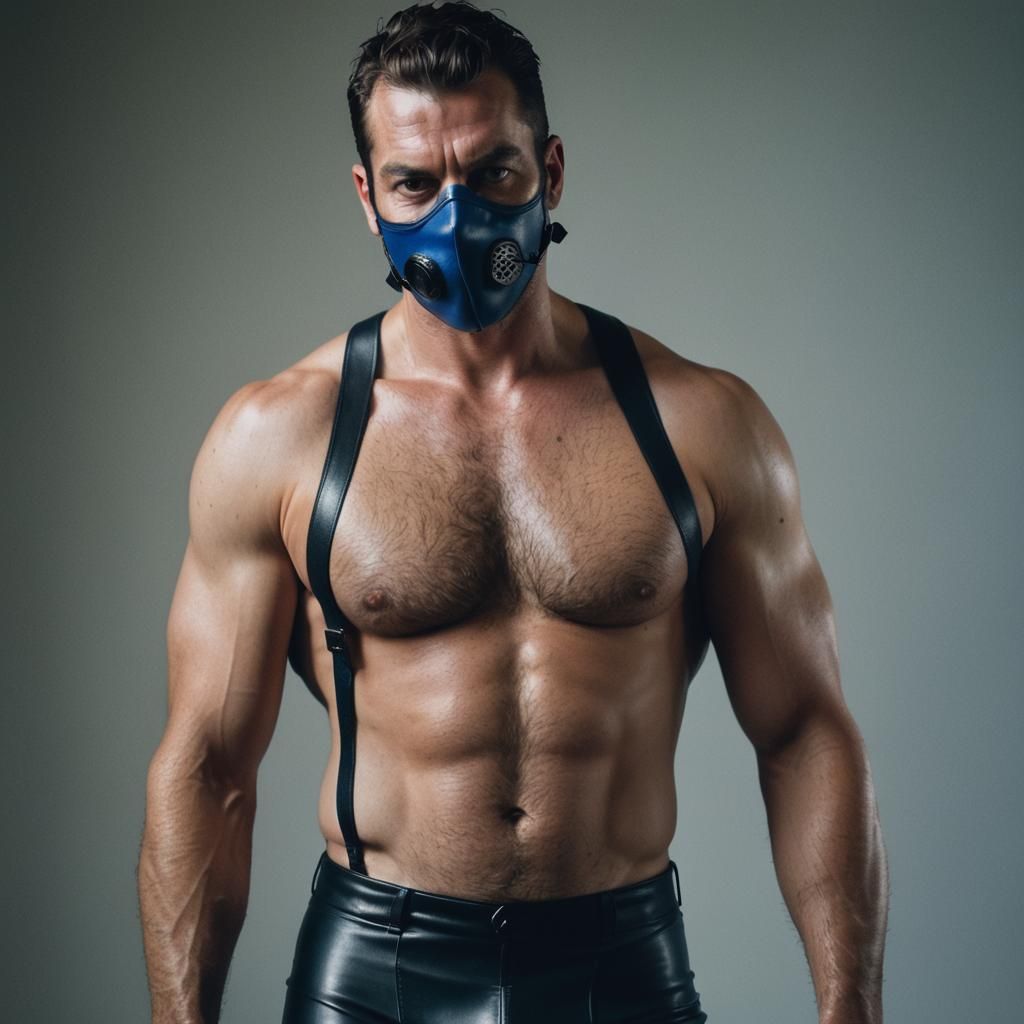 Pup Mask Portrait in Mapplethorpe Inspired Style