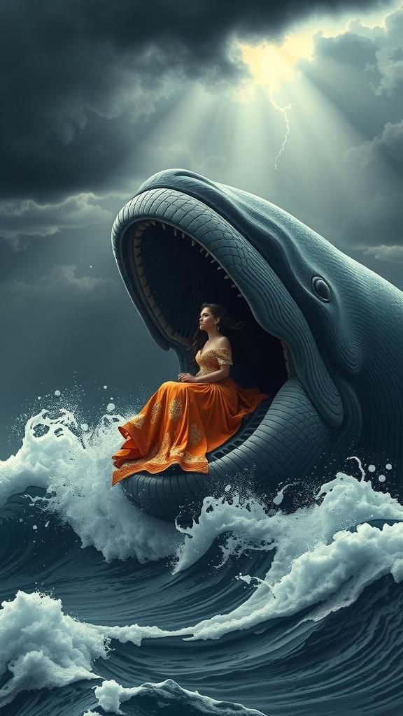 Whale Emerges from Storm with Woman Aboard