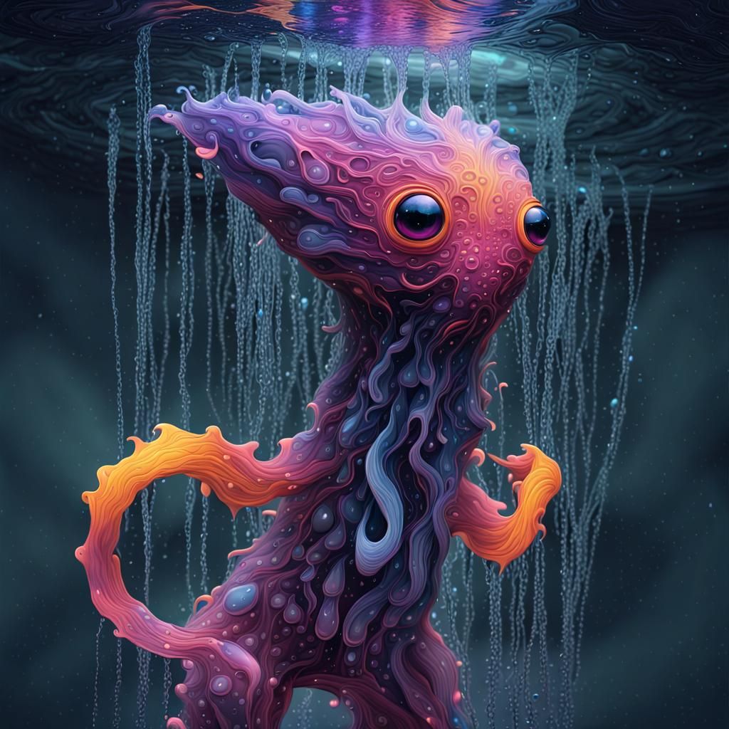 Ethereal Water Creature in Surreal Digital Art