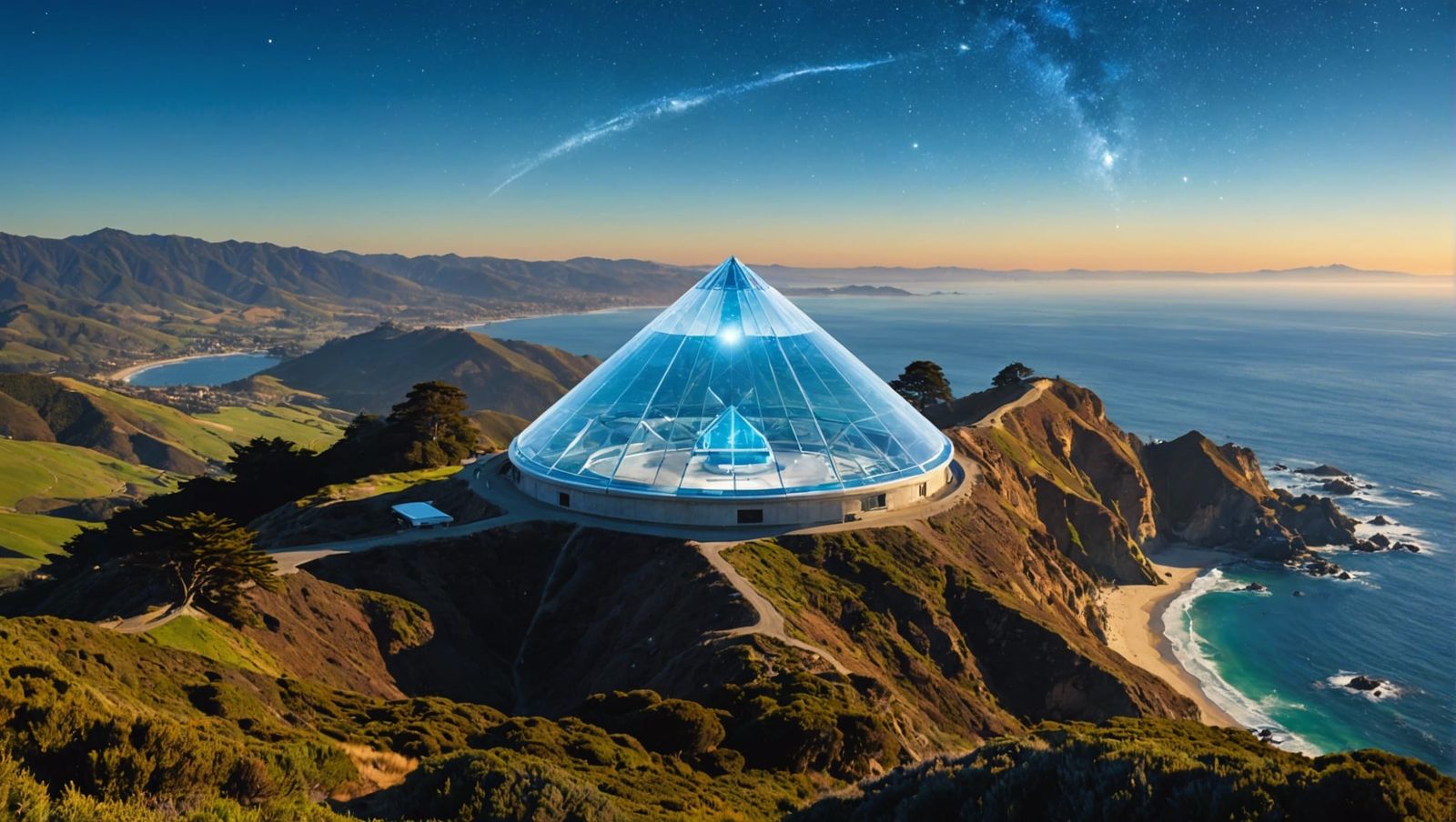 Pleiadian Mothership Over Big Sur: Cinematic Still