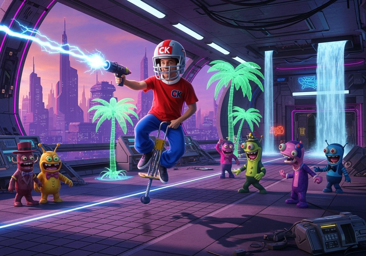 Benny Hill as Commander Keen in Space Station