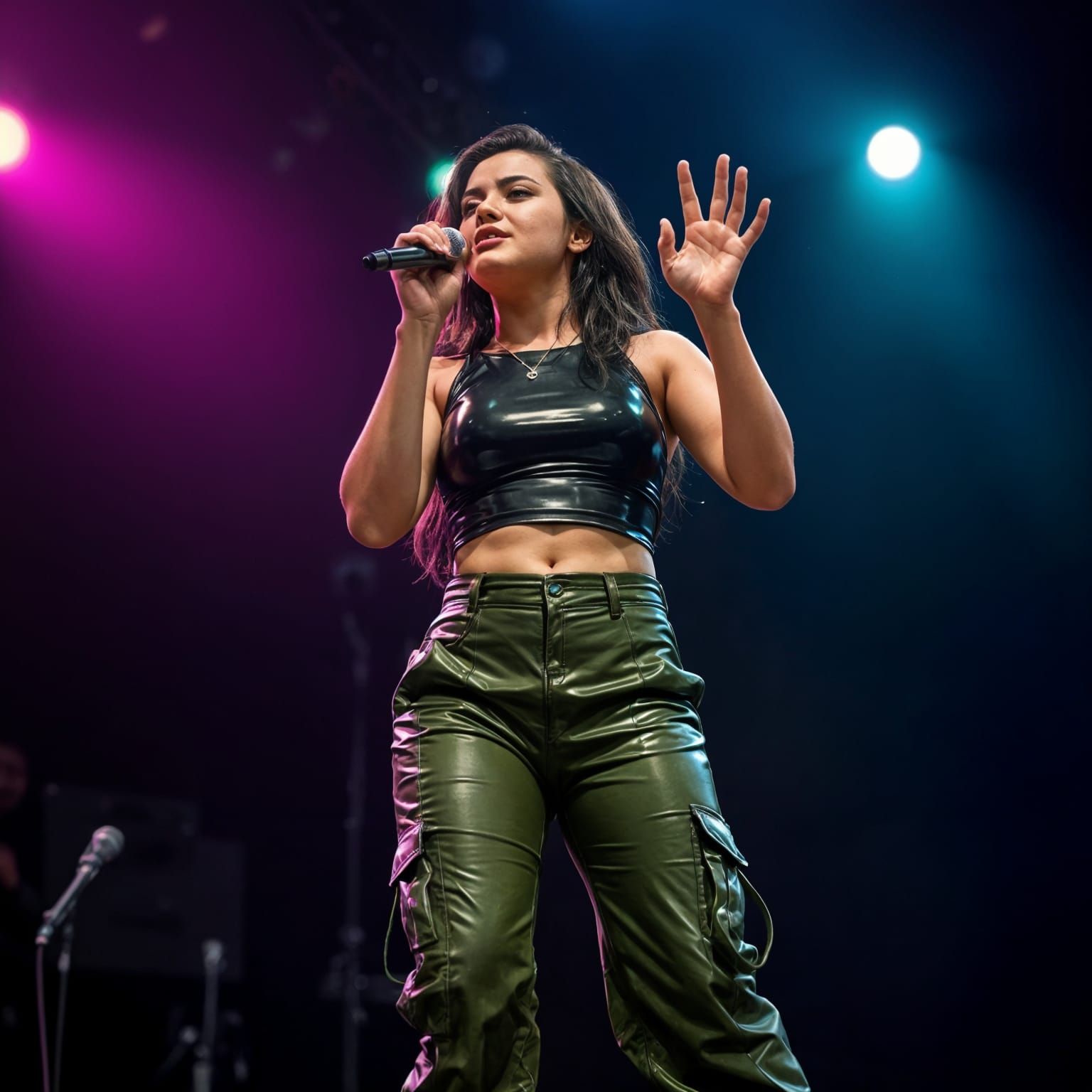 Sultry Latina Rockstar Performs on Stage