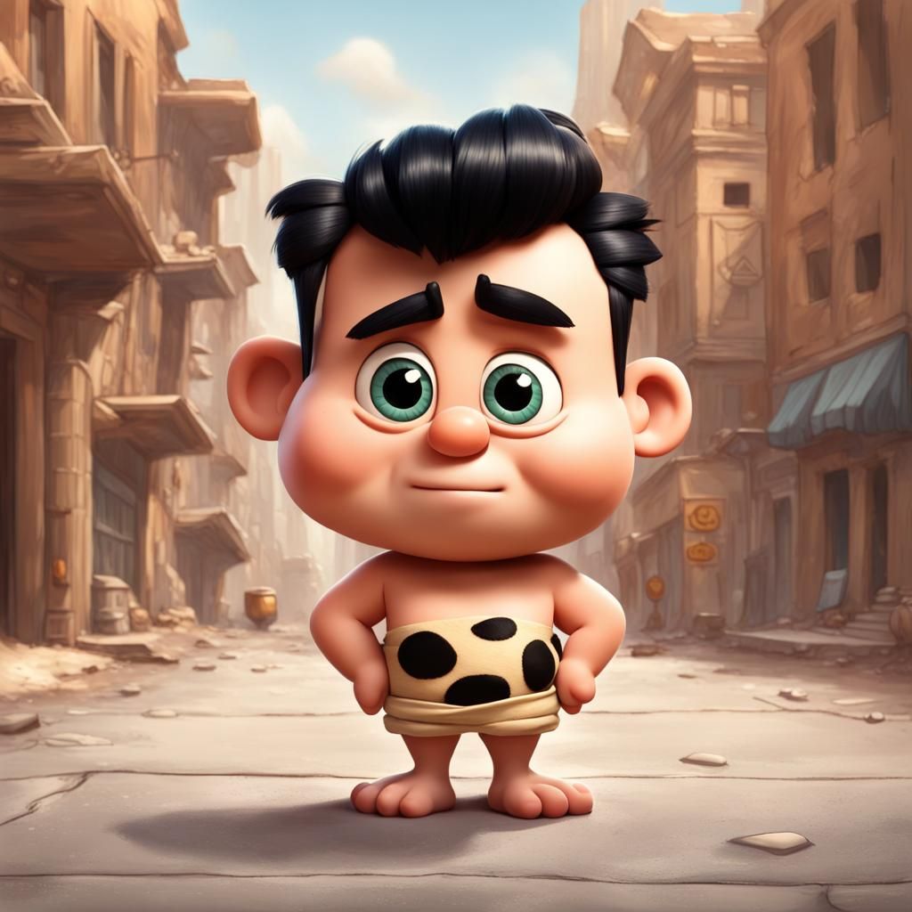 Ultra-Adorable Fred Flintstone Chibi Character