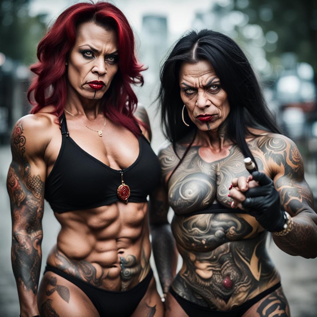 Vampire Bodybuilders Hypnotize with Cigarettes