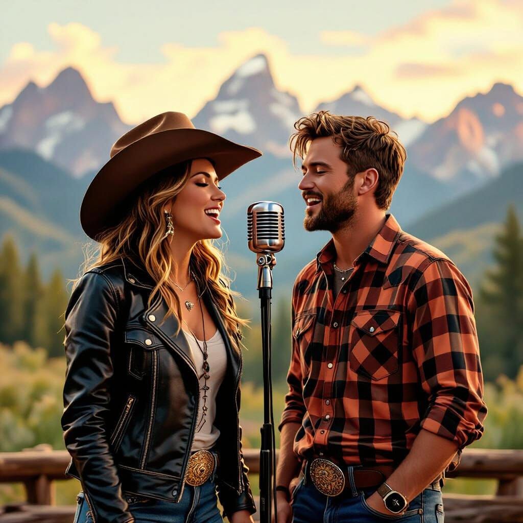 Western Singers on Mountain Stage, Golden Lighting