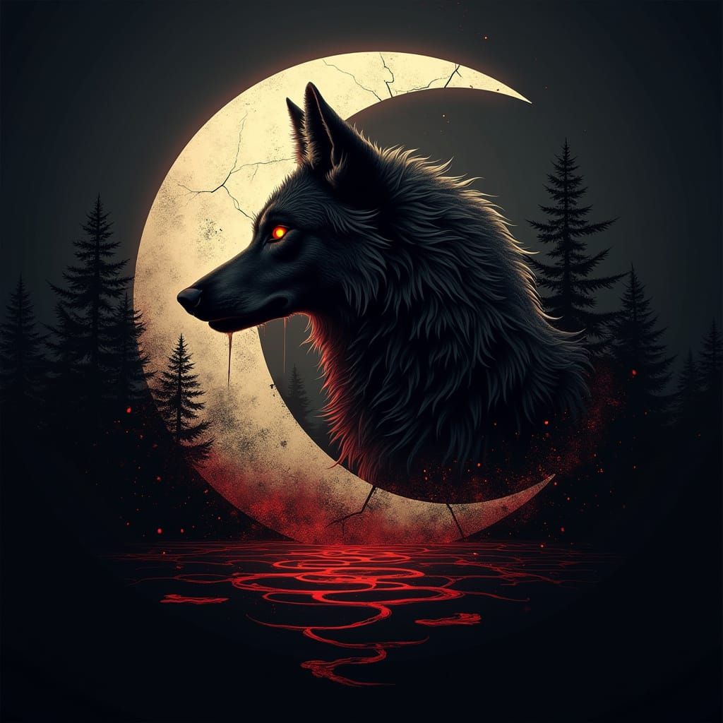 Gothic Cyberpunk Logo of Hunter's Moon Studios