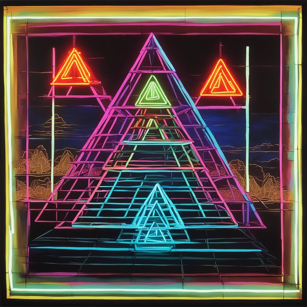 Neon Pyramid in Naive Style