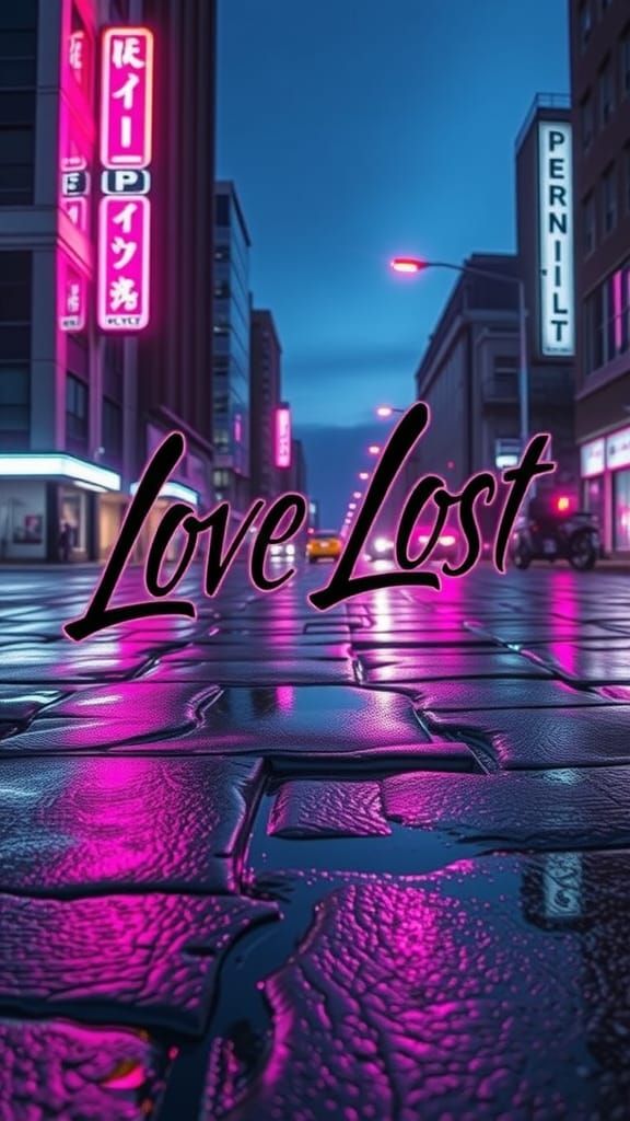 Synthwave Cityscape with Neon Script