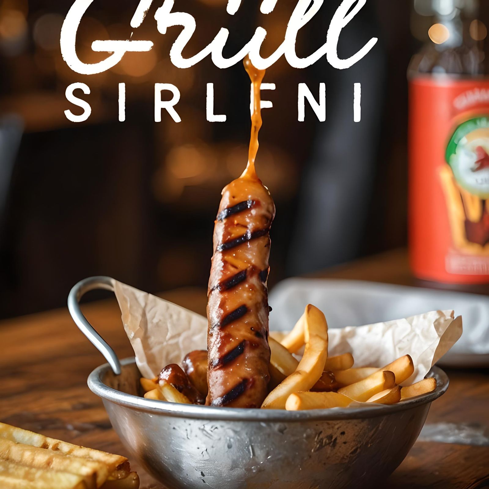 Grilled Sausage Dive into Golden Fries