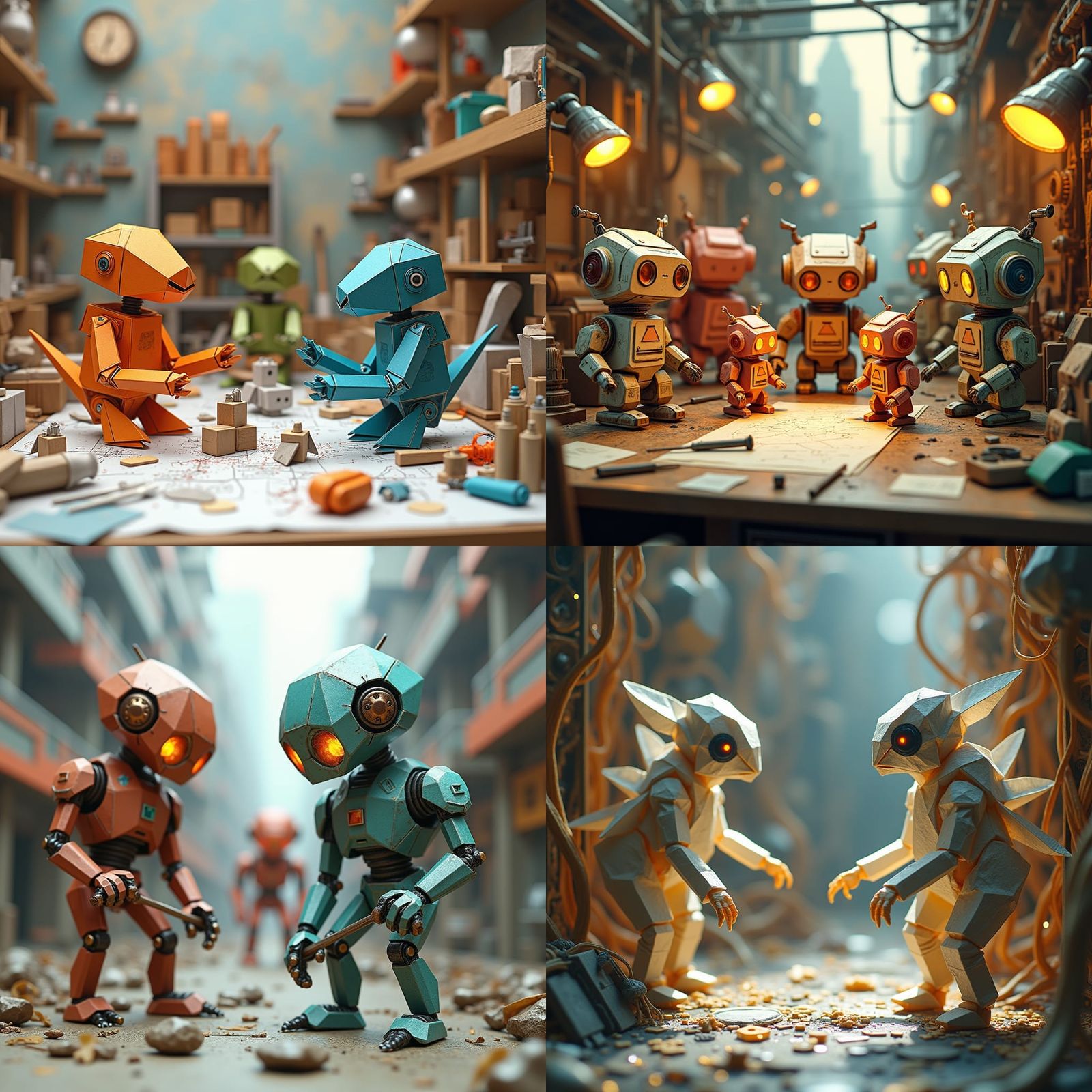 Origami Robots Working Together