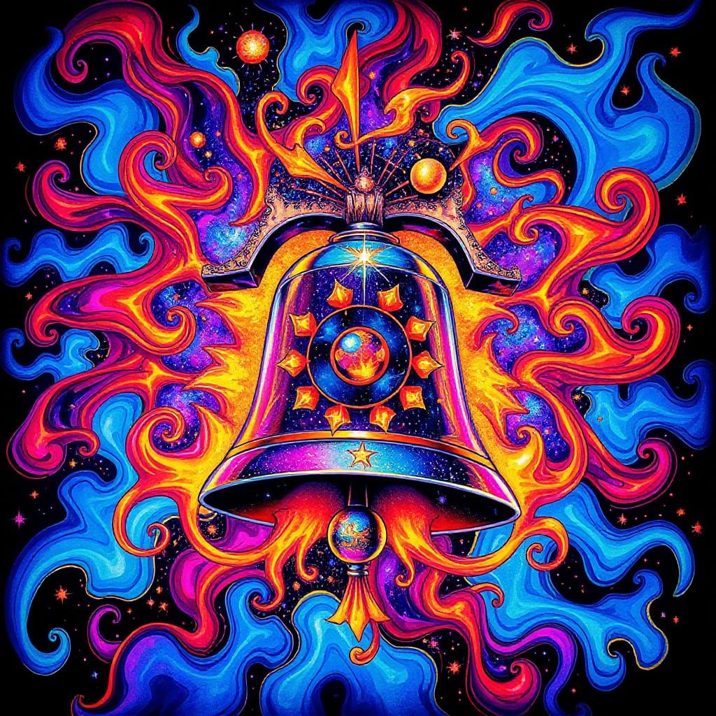 Psychedelic Bell Radiating Cosmic Colors