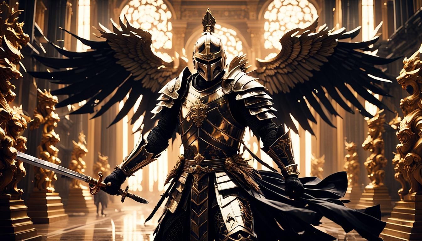 Japan Knight Battles with Crystal Armor in Lightning