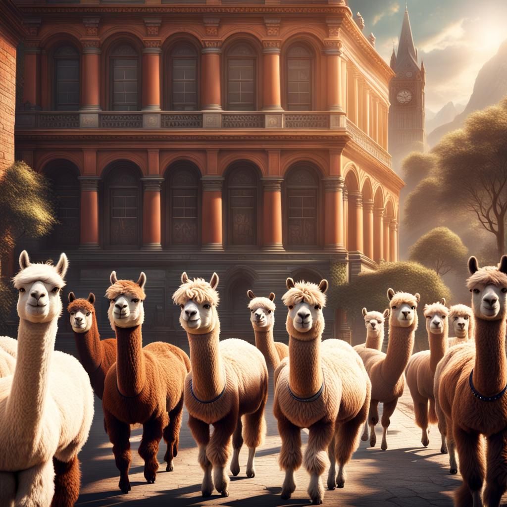 Alpacas Head to School: Digital Matte Painting