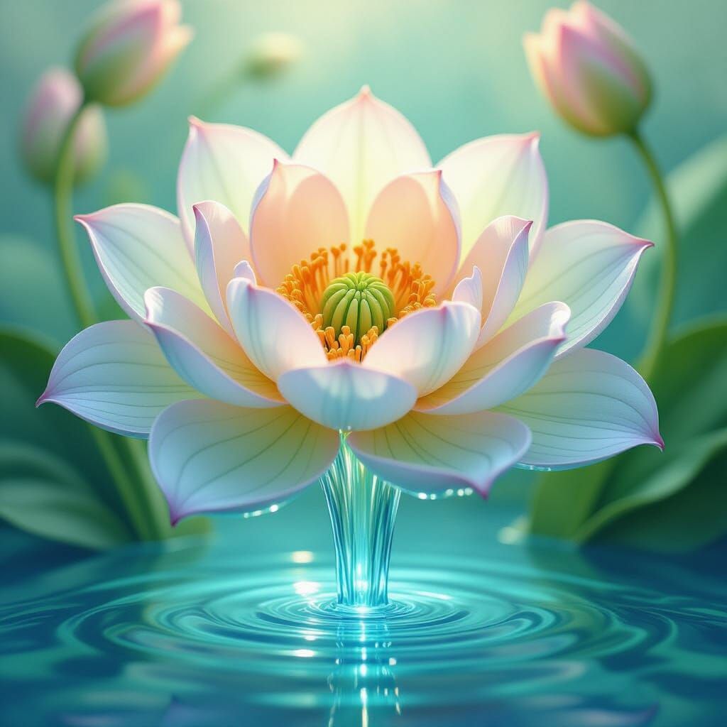 Crystalline Spring Blooms in Magical Realism Flower