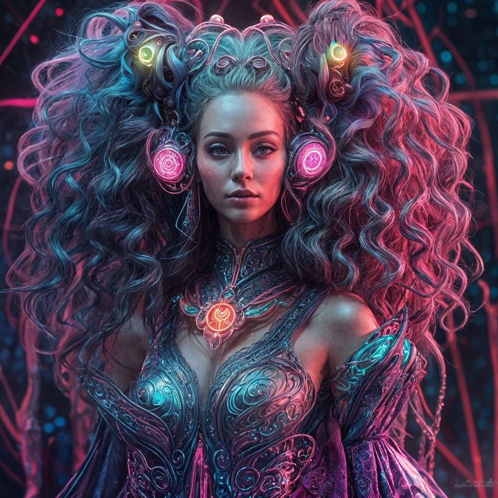 Cyberpunk Pixie in Haute Couture Gown