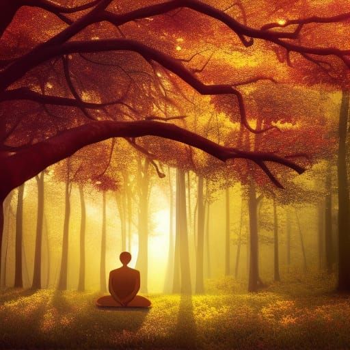 Dreamy Impressionistic Scene with Sun-Dappled Colors