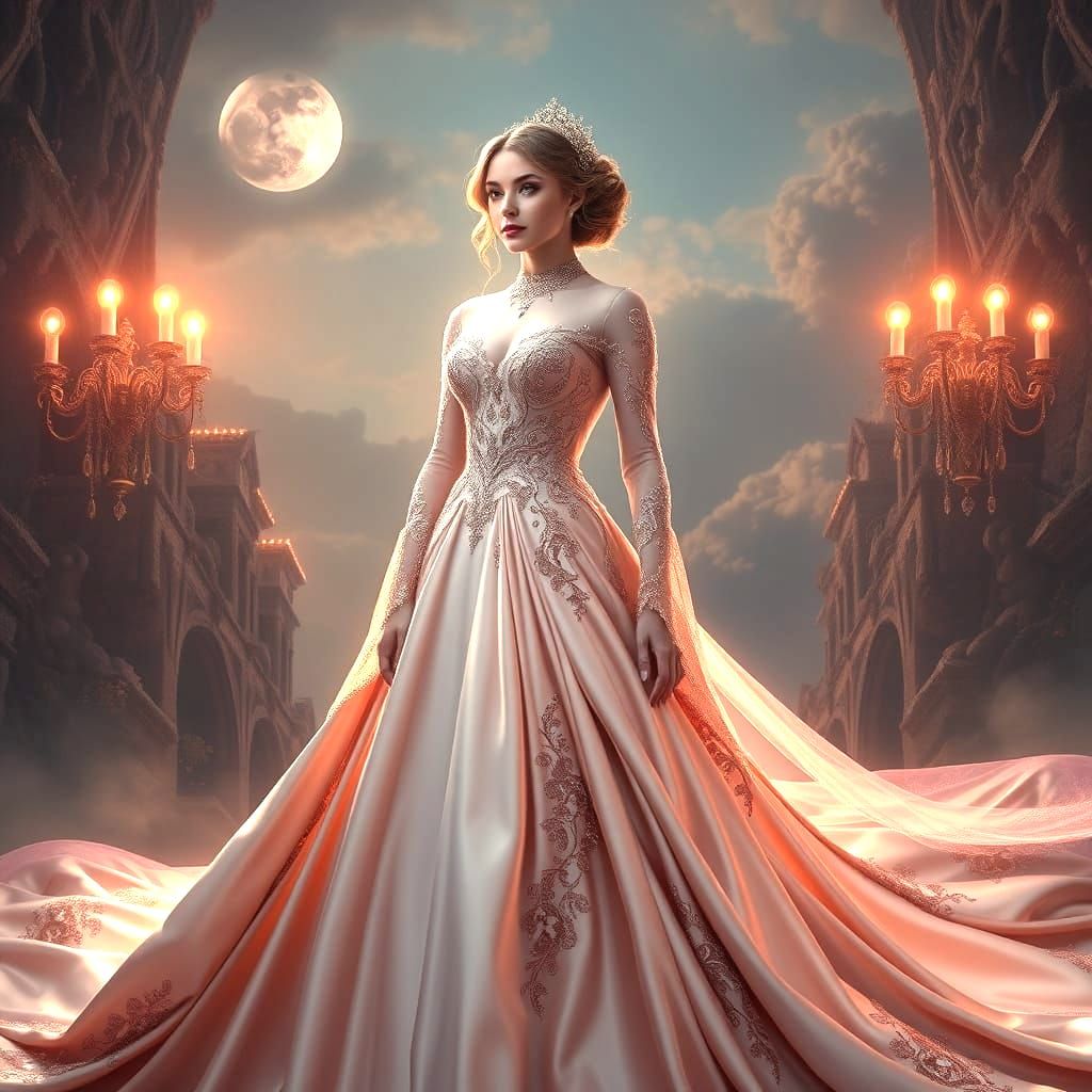 Ethereal Fantasy Bride in Silk Crepe and Rose Gold Wedding D...