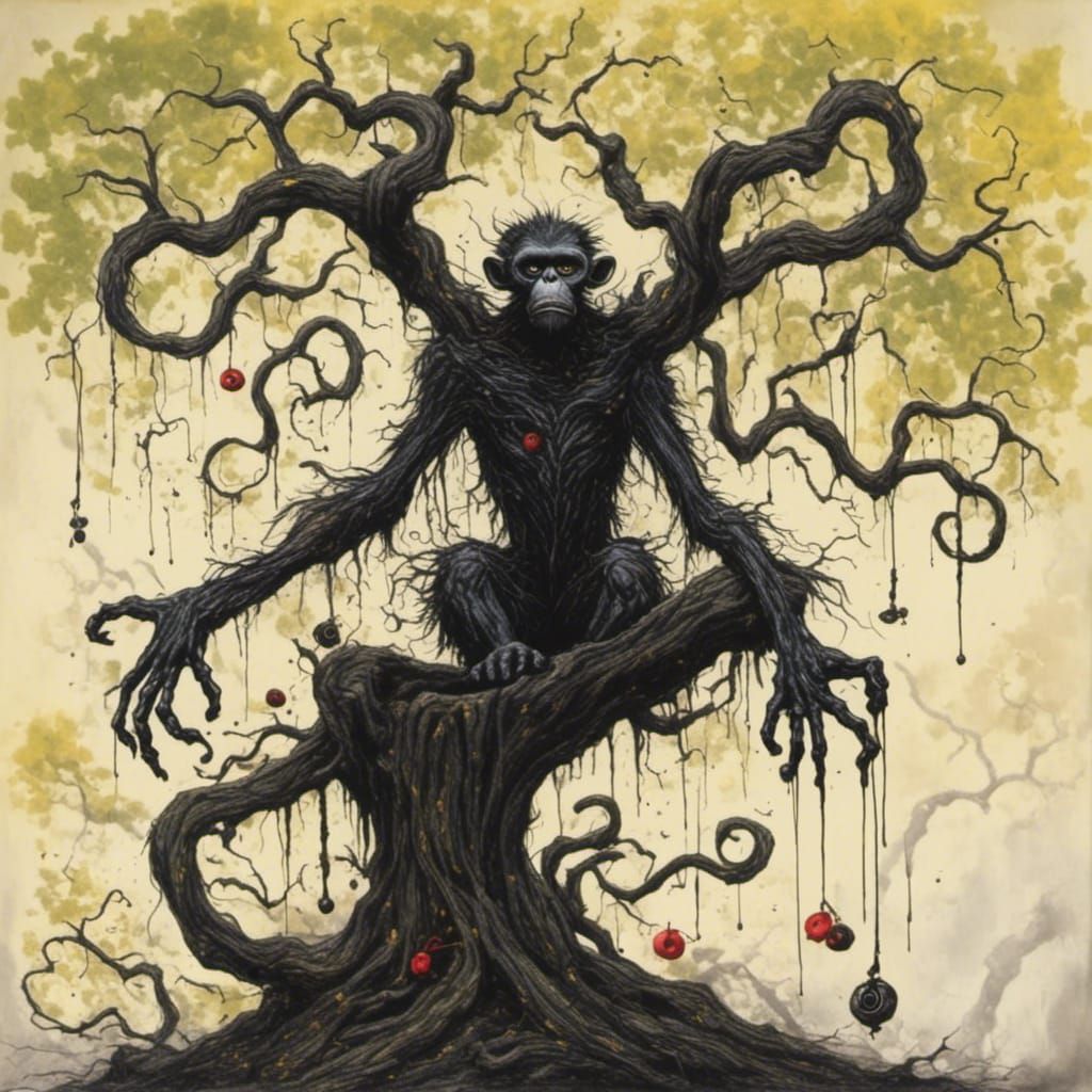 Evil Monkey on Evil Tree: Twisted Ink