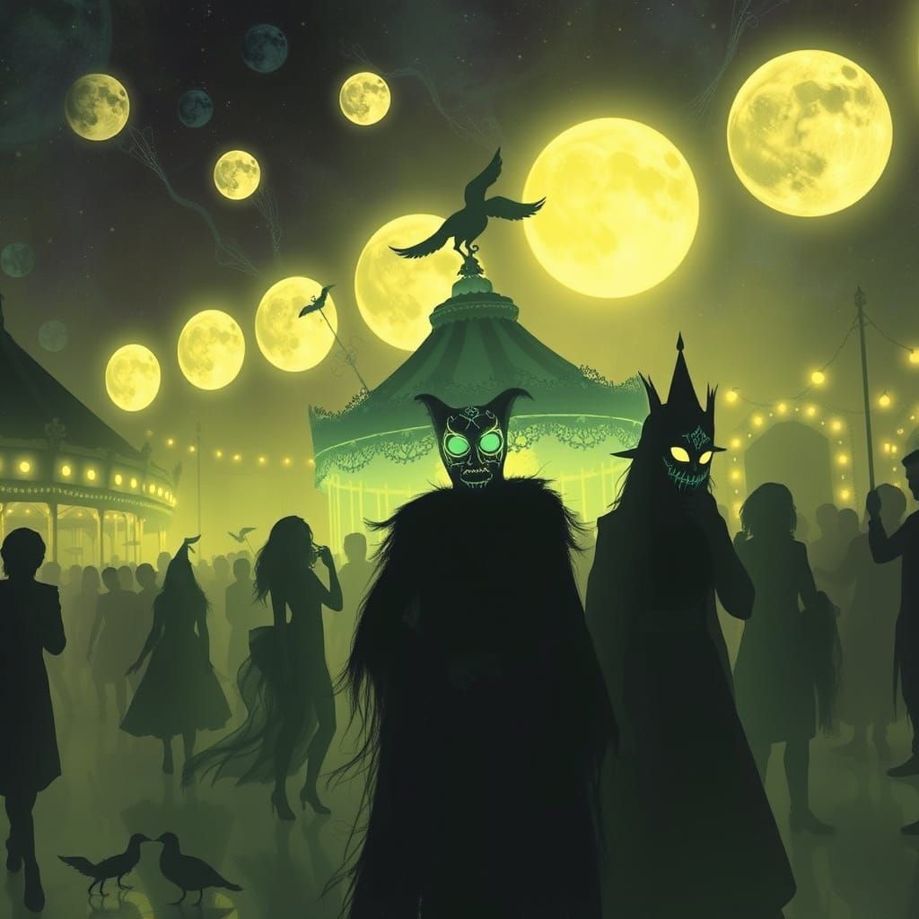 Carnival of Luminous Shadows: A Fantasy Scene