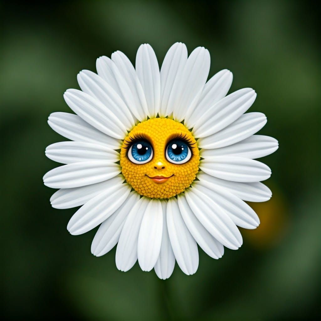 Whimsical Floral Portrait with Dreamy Eyes and Smile