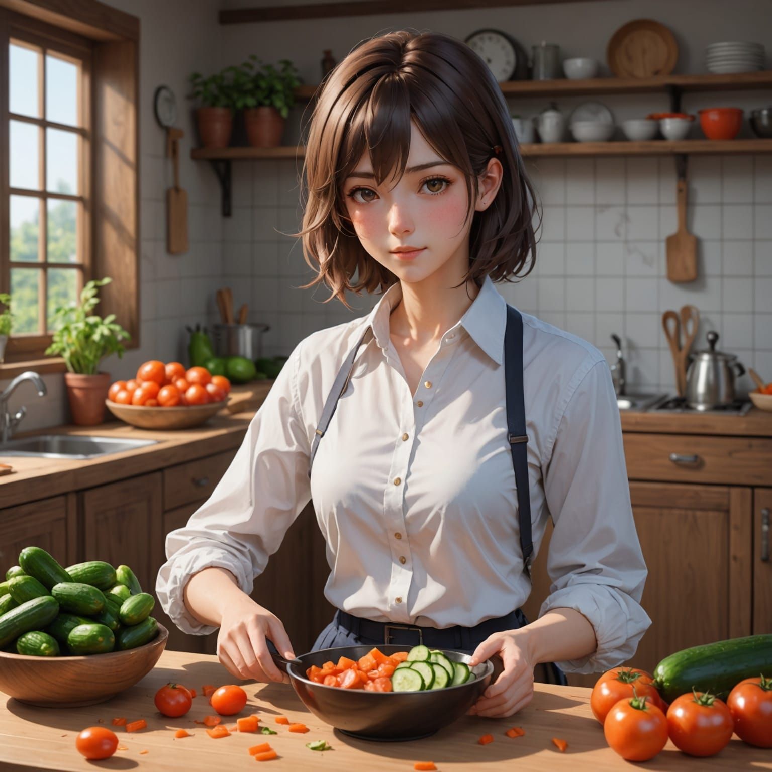 Dashing Chef in Anime-Inspired 3D Art