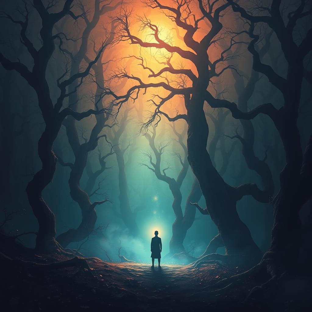 Ethereal Forest Sanctuary in a Dreamlike Glow