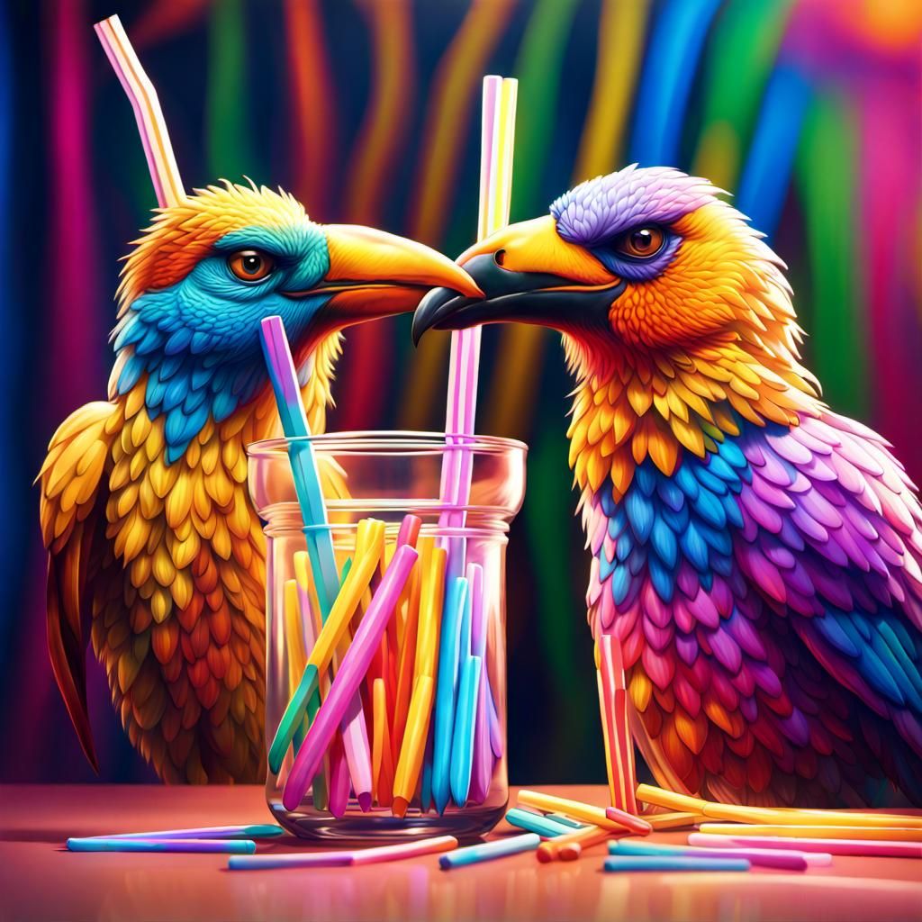 Detailed Colorful Portrait in Mixed Media Style