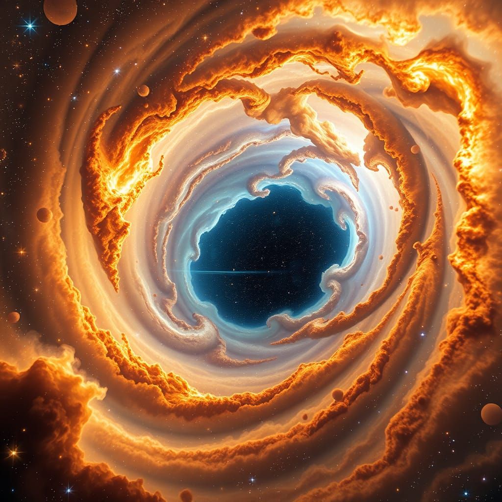 Majestic Cosmic Gateway of Swirling Nebulae and Stars