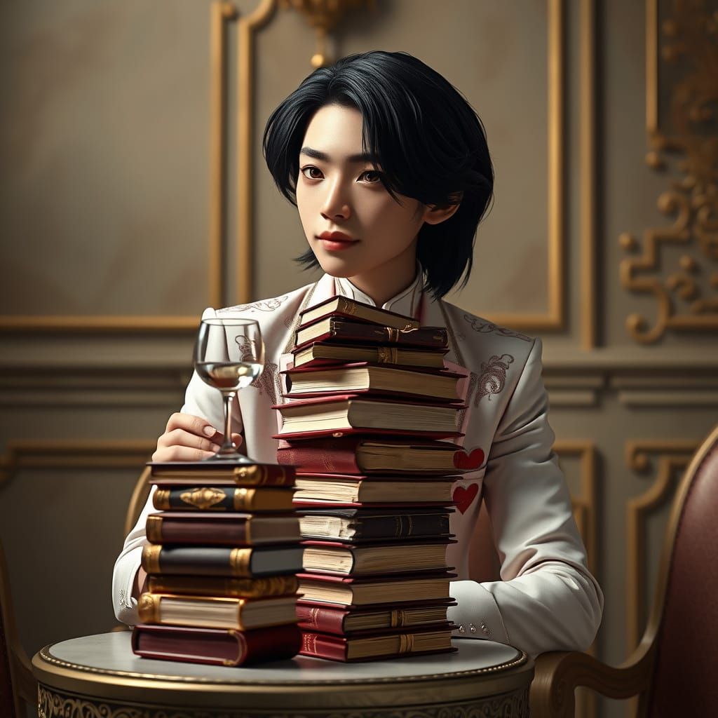 Ethereal Gentleman in Dreamlike Setting