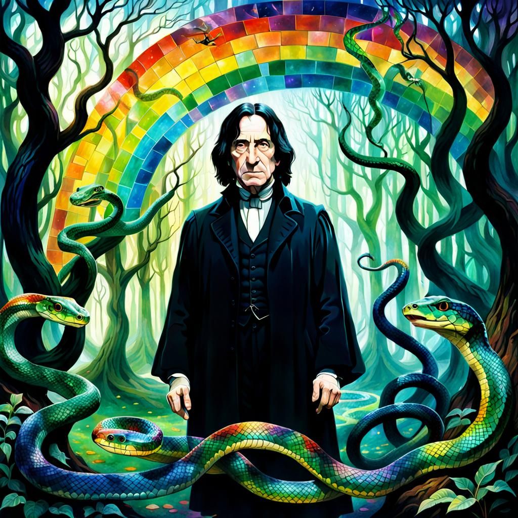 Ethereal Snape in Forbidden Forest, Mosaic Style