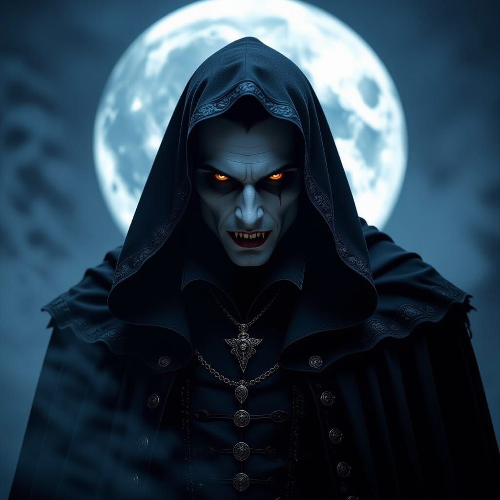 Ethereal Moonlight Vampire in Gothic Night