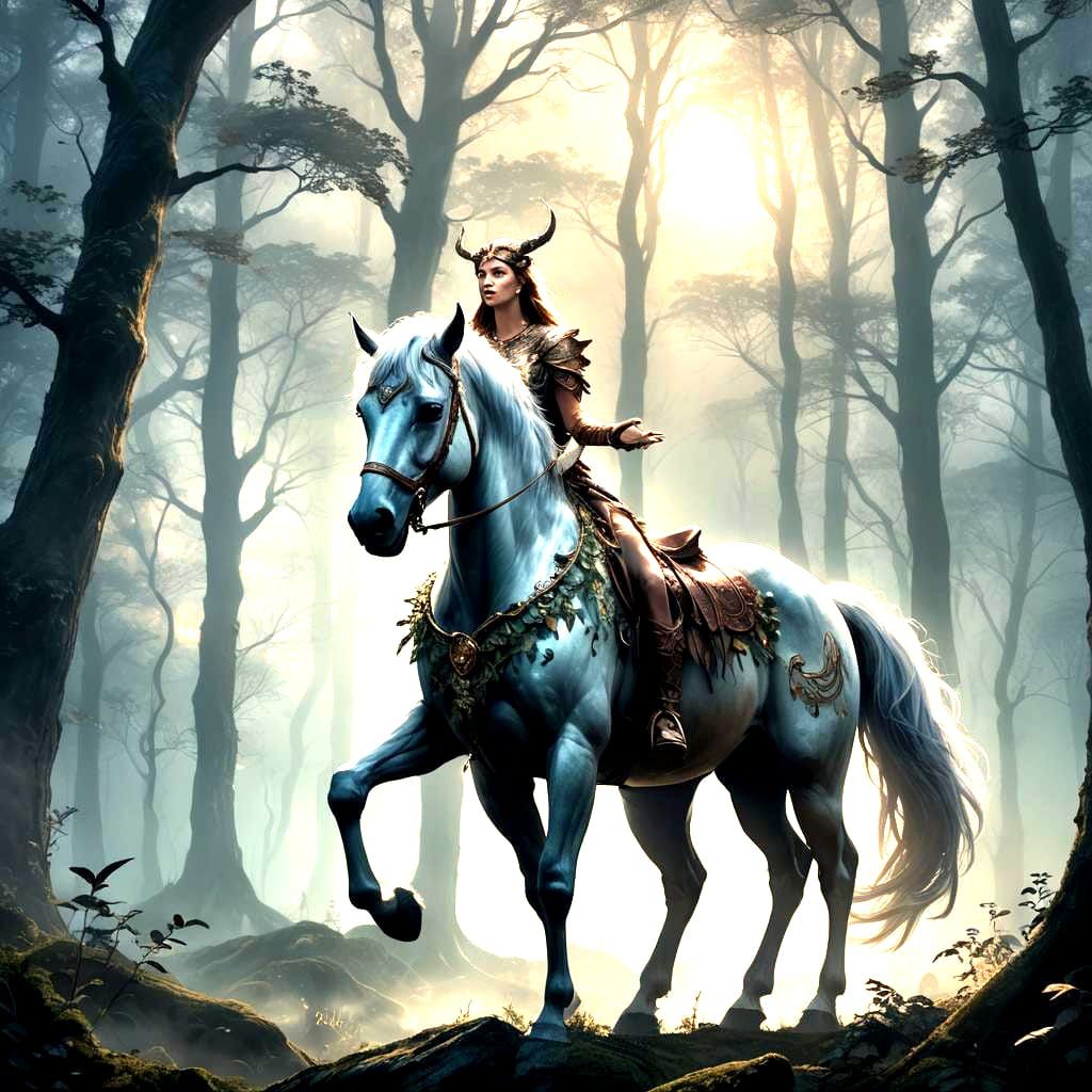 Fantastical Female Centaur in Detailed Matte Painting