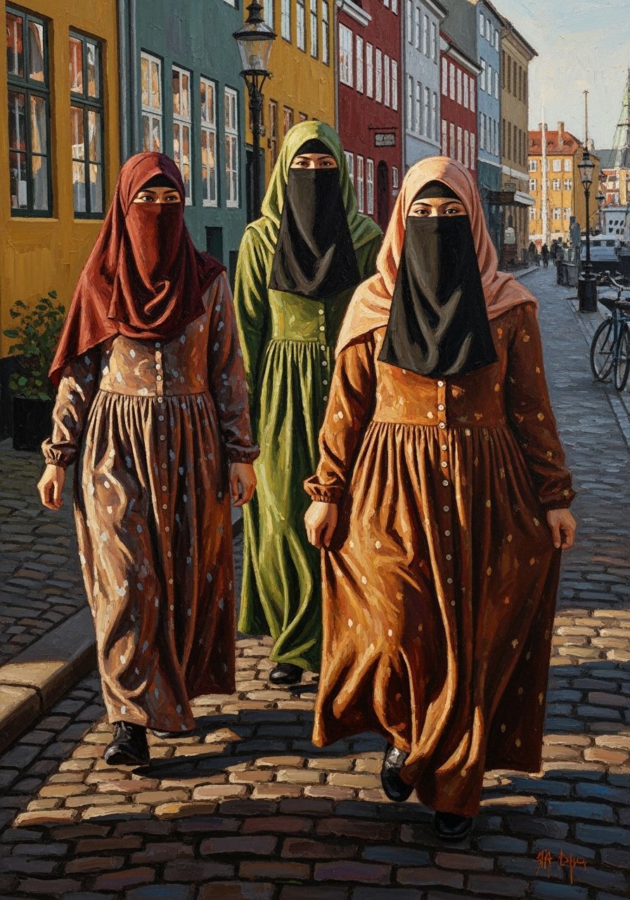 Danish Women in Copenhagen, in the Style of Impasto Painting