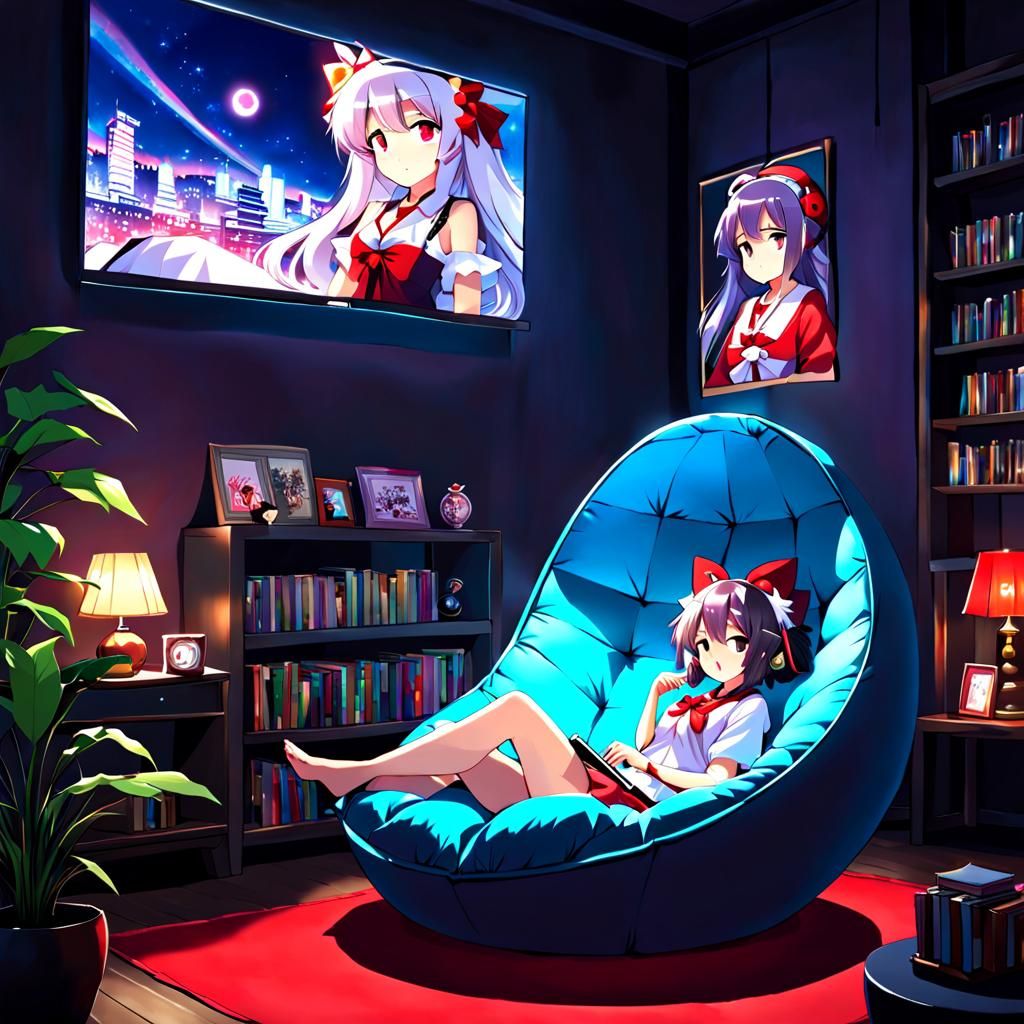 Comfy Home Scene in Anime Style