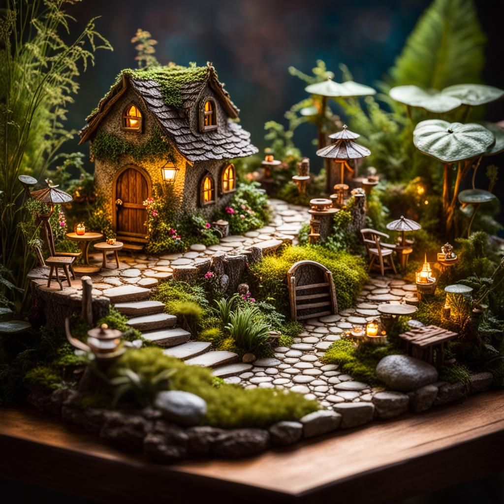 Fairy garden, diorama style