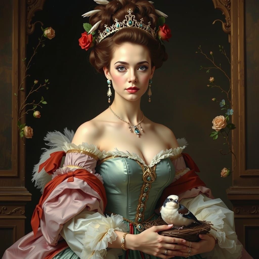 Afro-Cuban Queen Charlotte with Bird Nest Updo