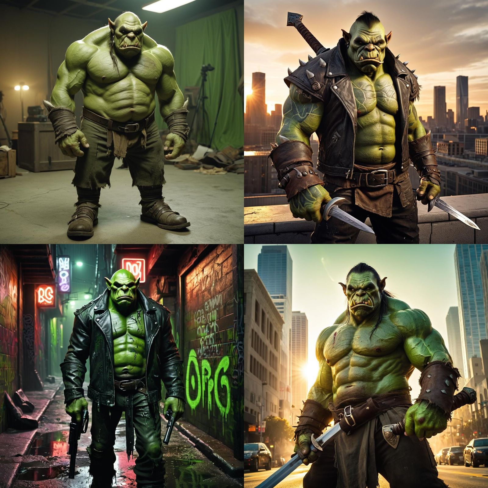 Menacing Green Orc Bad Actor Portrait