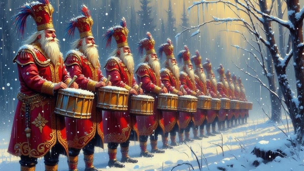 Twelve Drummers Drumming