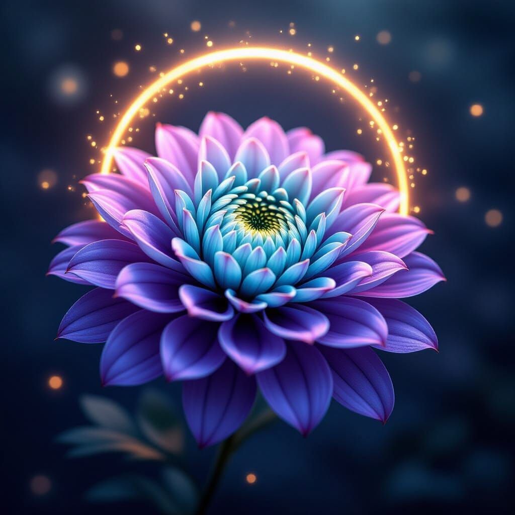 Purple Feather Flower in Dreamy Style