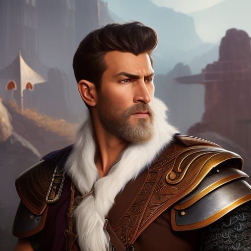 Barbarian Pirate Portrait in Hyperdetailed Digital Art Style