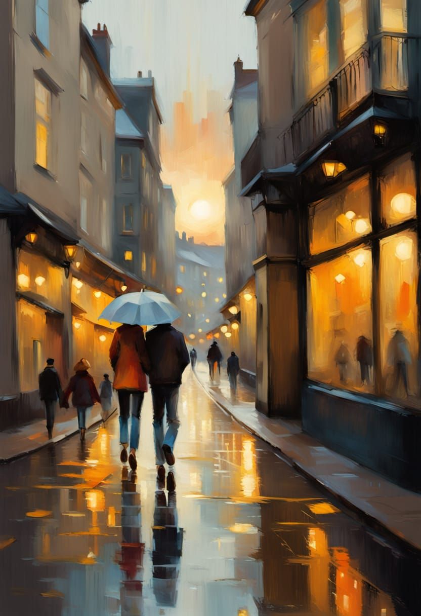 Couple's Romantic Walk in Bristol at Golden Hour