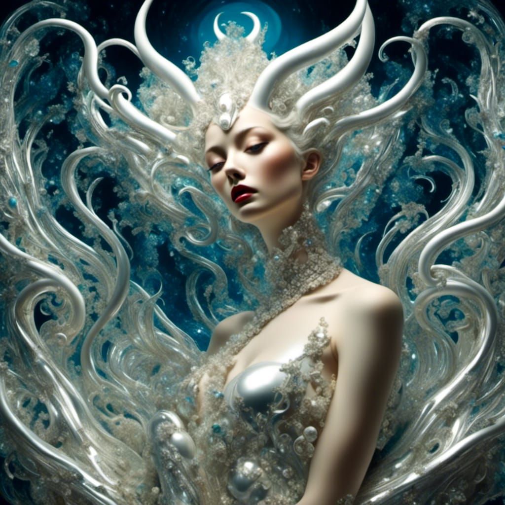 Surreal Melting Oil Painting in Rococo Horrorcore Style