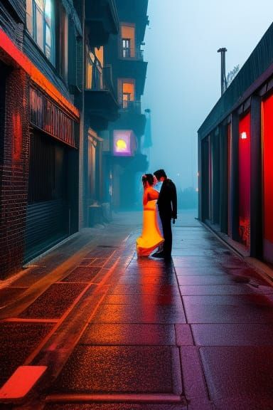 Cyberpunk Gothic Graffiti: The Lovers