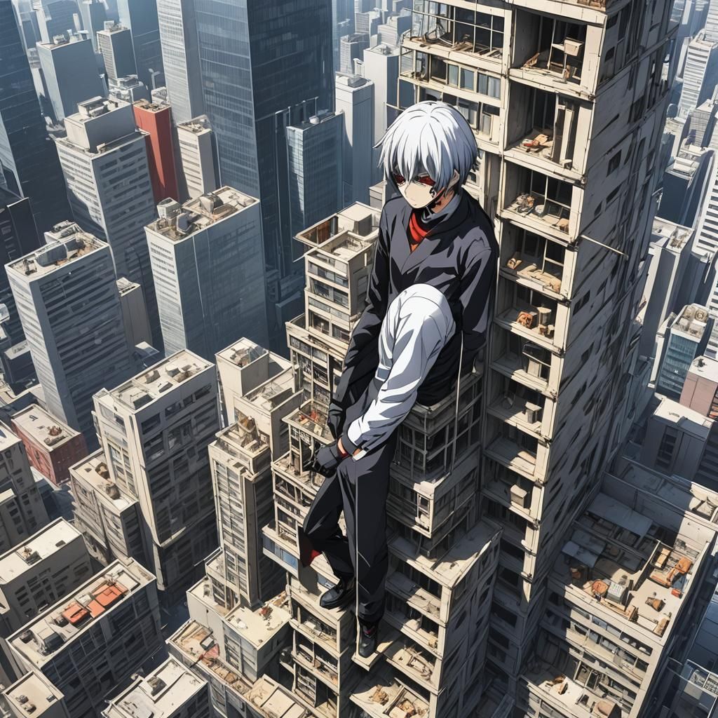 Tokyo Ghoul Skyscraper Construction in Anime Style