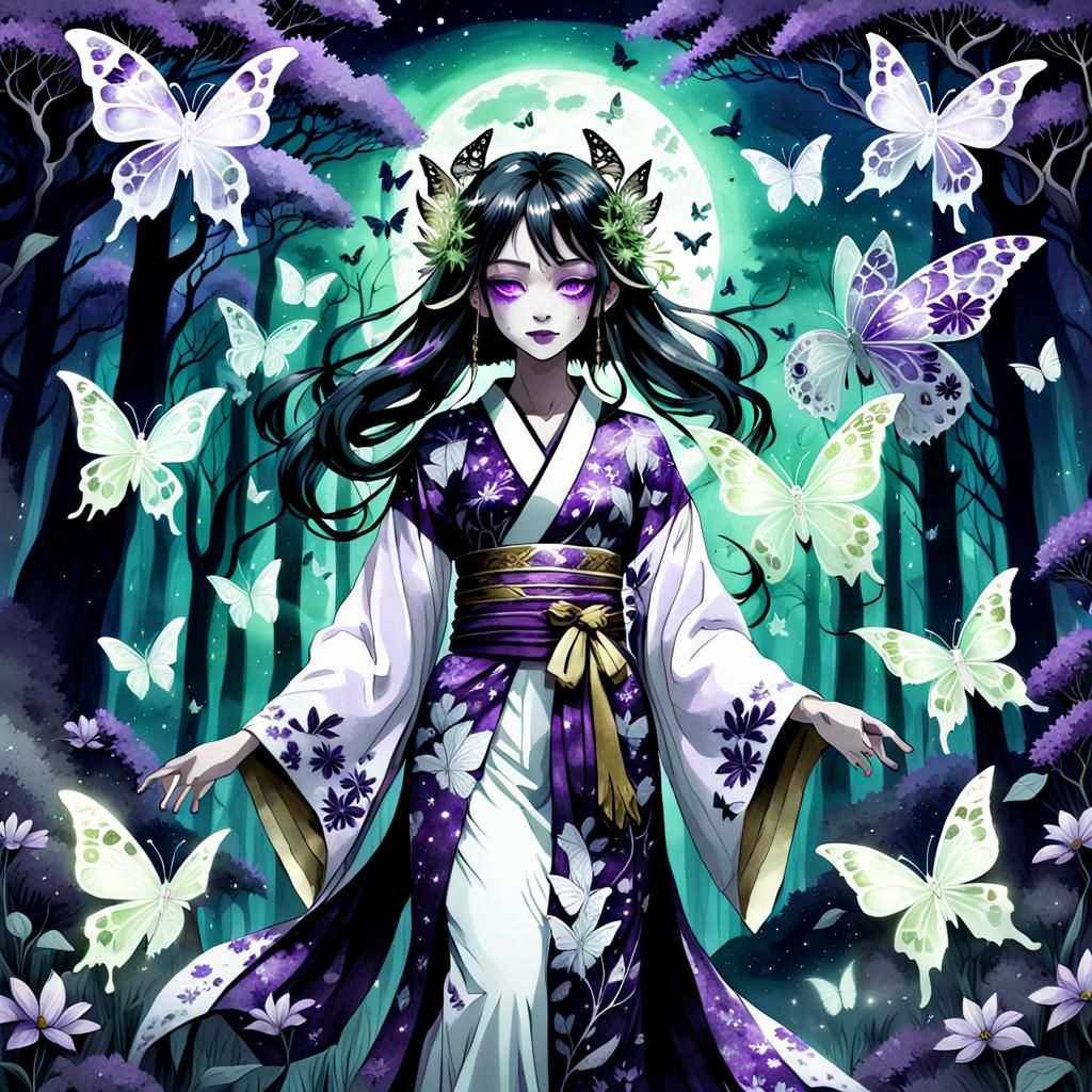 Dark Fantasy Anime Goddess in Studio Ghibli Style