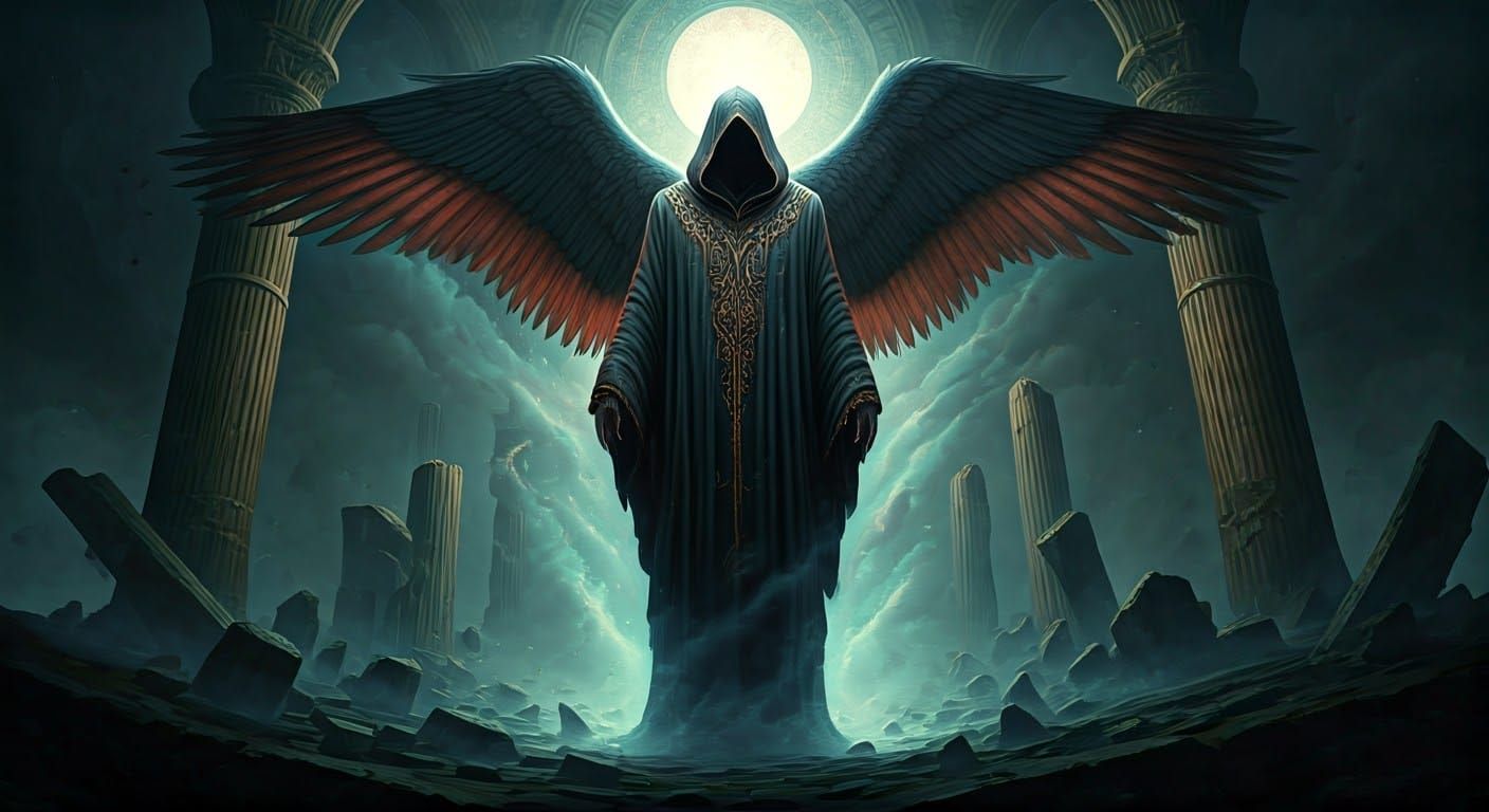 Ethereal Nephilim Ascendant in Dark Surrealist Style