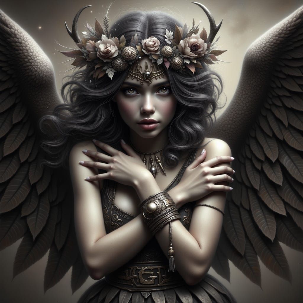 Dark Angel with Fantasy Glow