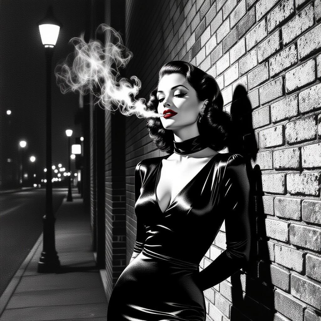 Femme Fatale in 1930s Noir Style