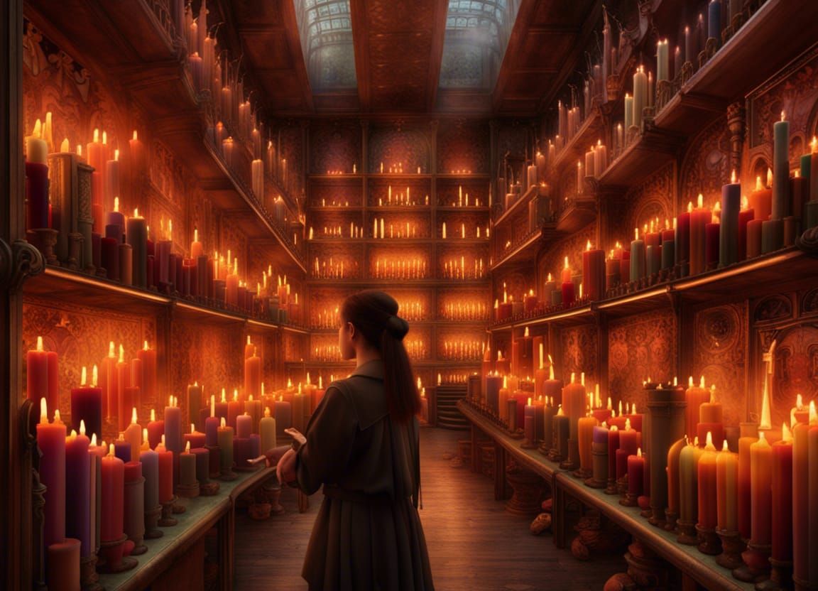 Fantastical Candle Museum with Intricate Details